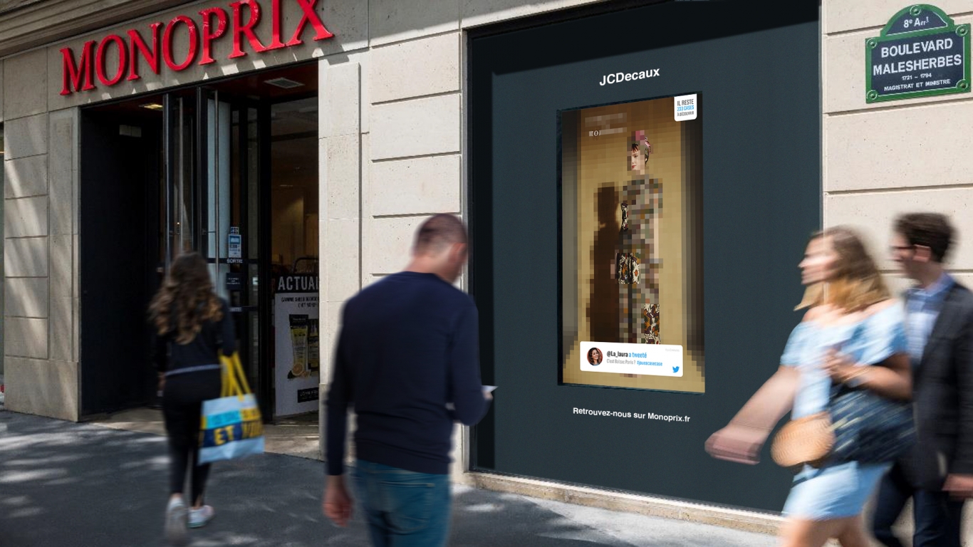 Monoprix met une campagne interactive en vitrine 