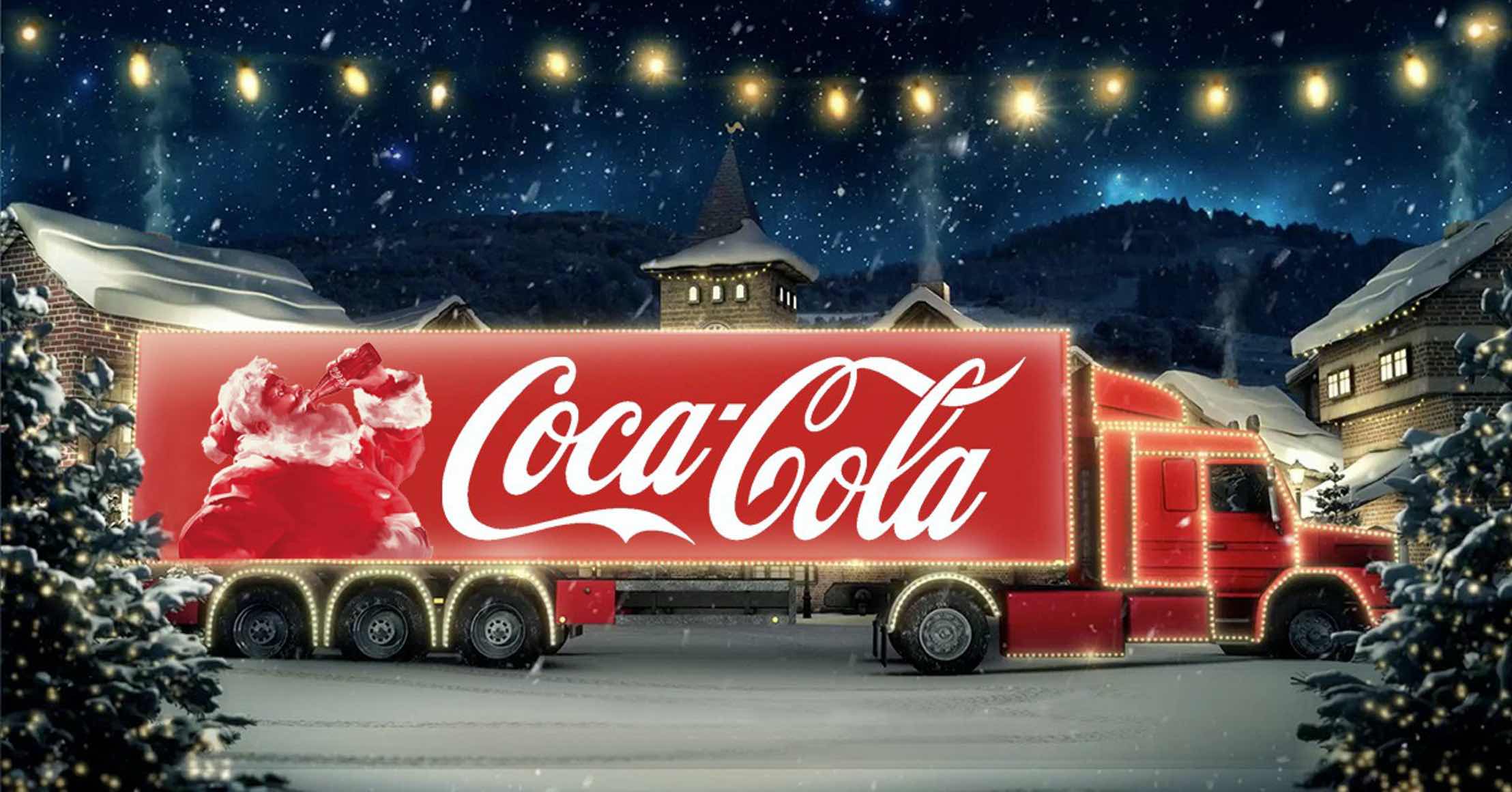 Слоган кока. Кока кола Рождество. Слоган Кока колы новогодний. Грузовик Кока кола. Новогодняя реклама Кока колы.