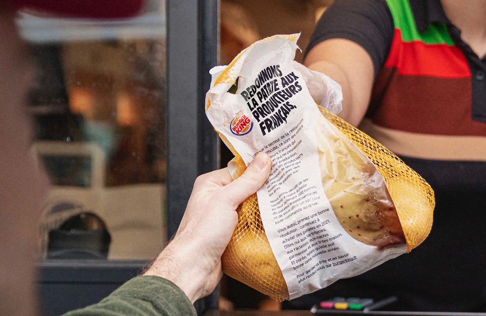 Burger King trakteert op aardappelen om de lokale producenten te steunen