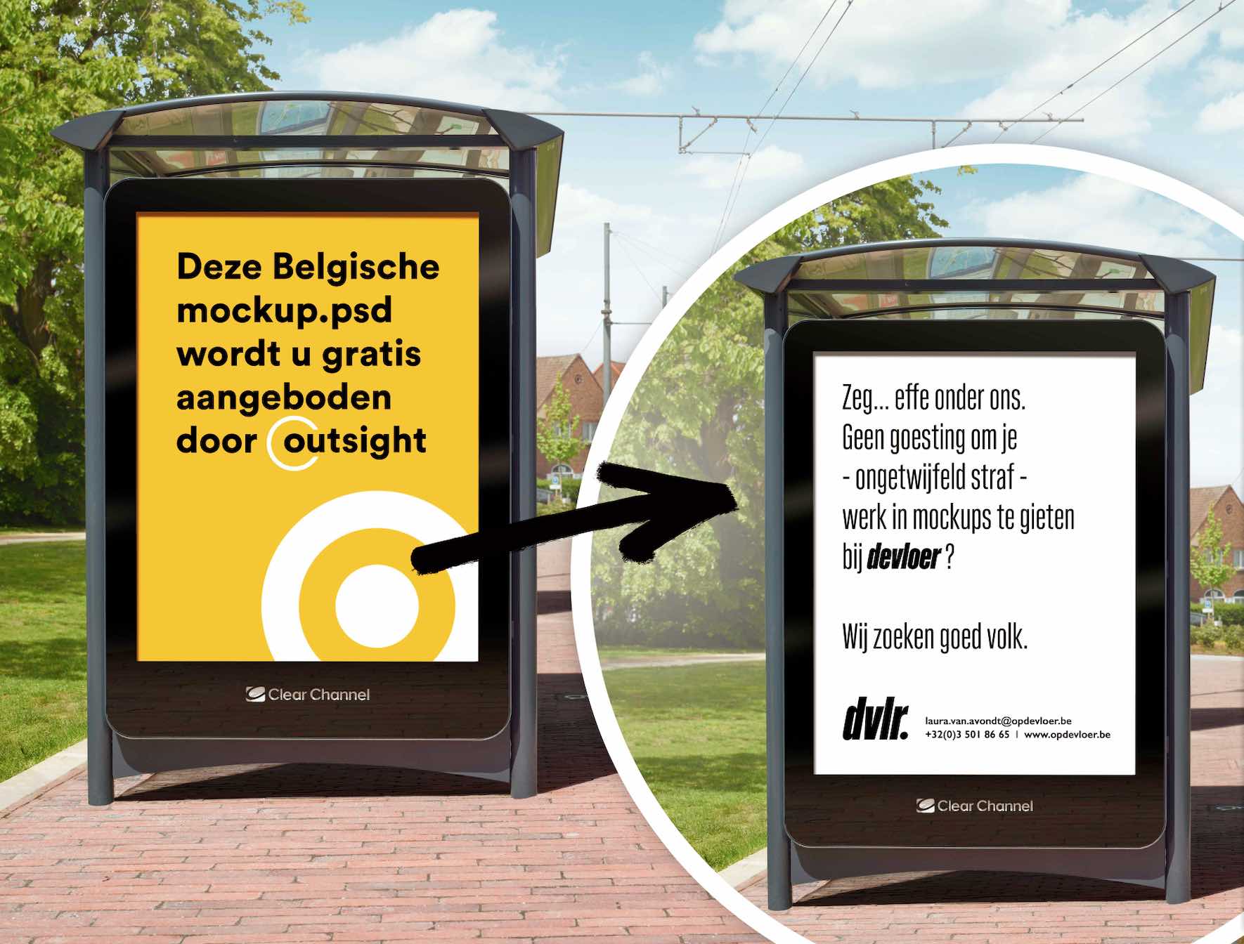 De Vloer recrute via des mockups 