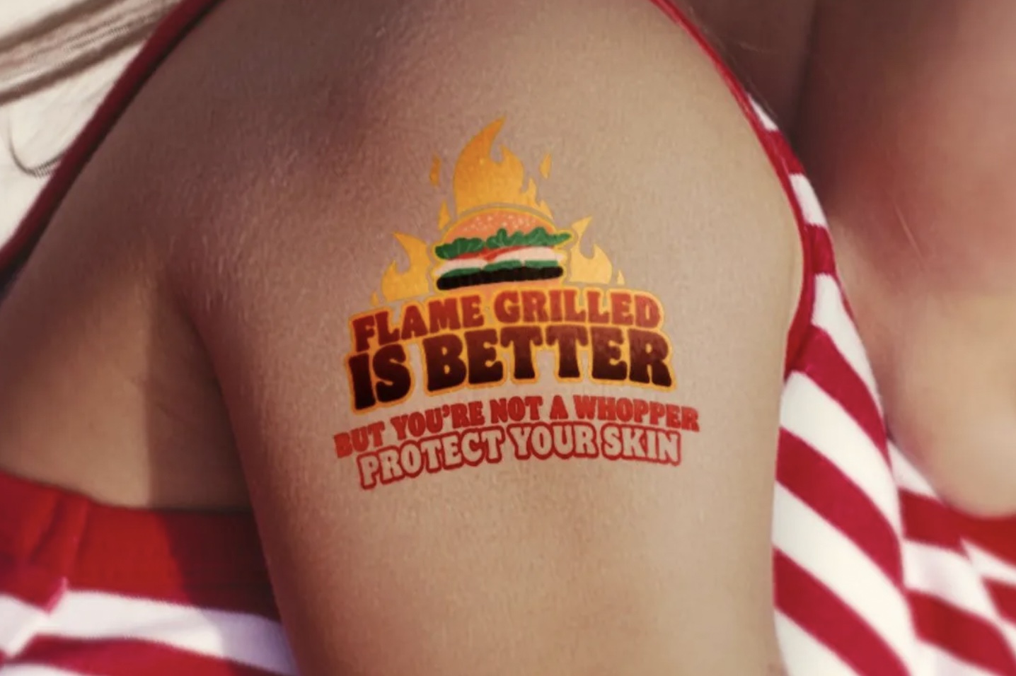 Un tatoo Burger King pour se protéger du soleil 