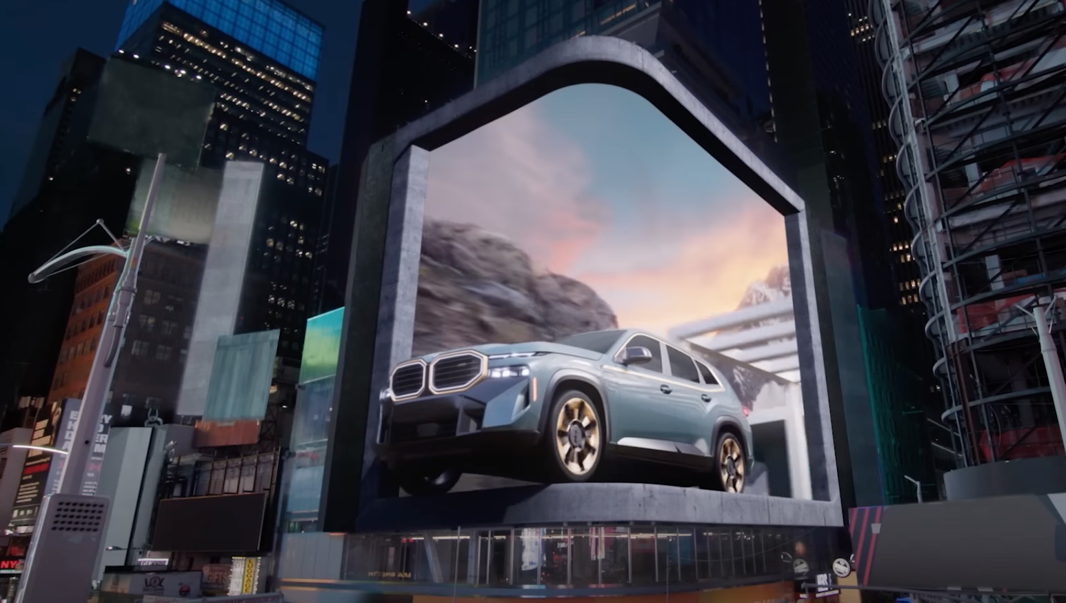 BMW in 3D op Times Square