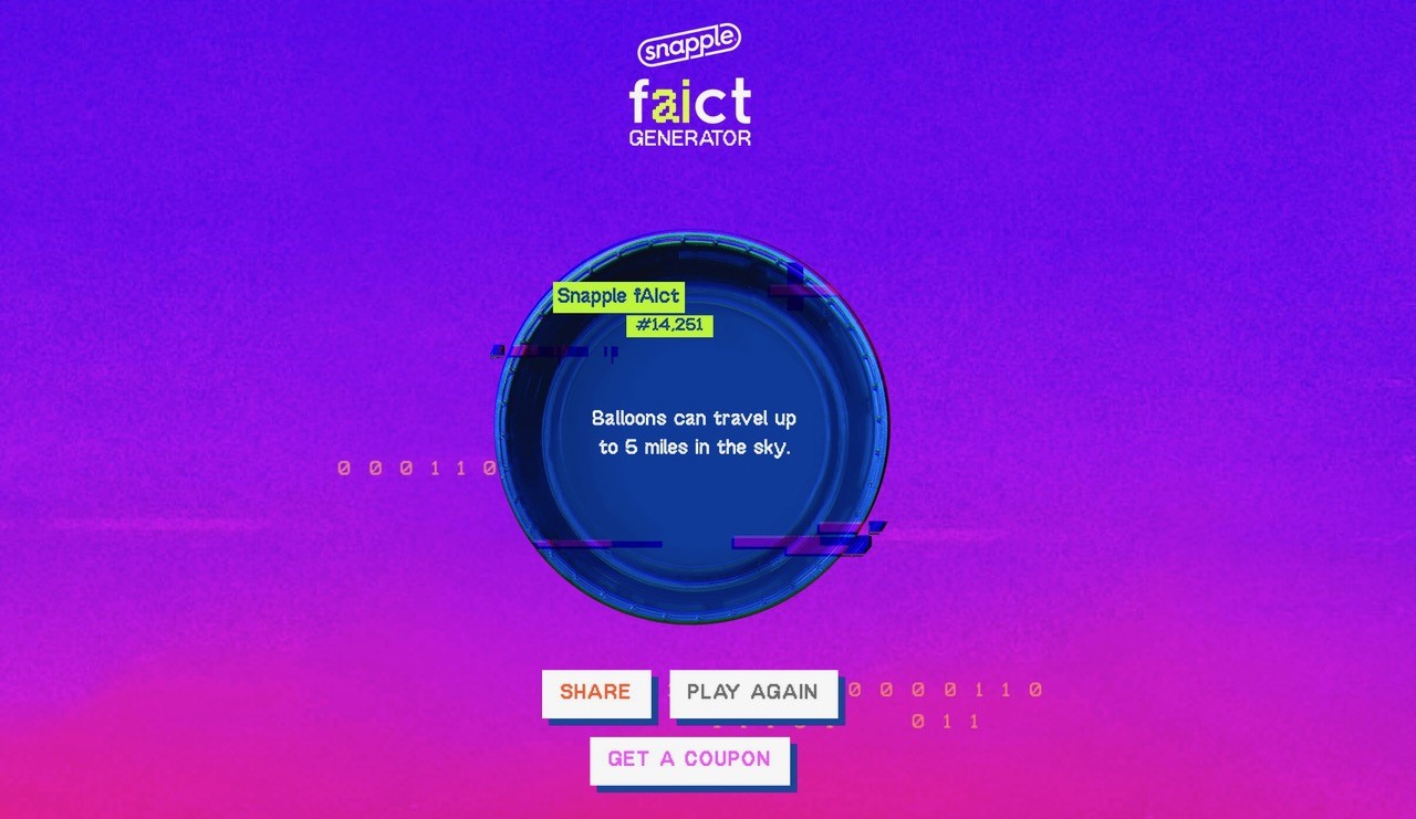 Snapple revampe ses Real Facts avec OpenAI